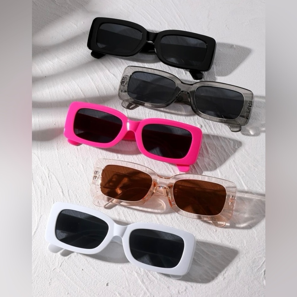 5pcs Men's/women’s Multicolor Small Square Frame Fashion Sunglasses 🕶️